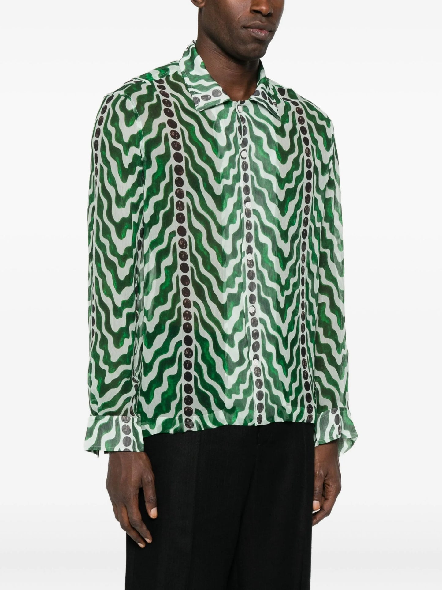 wave-pattern shirt