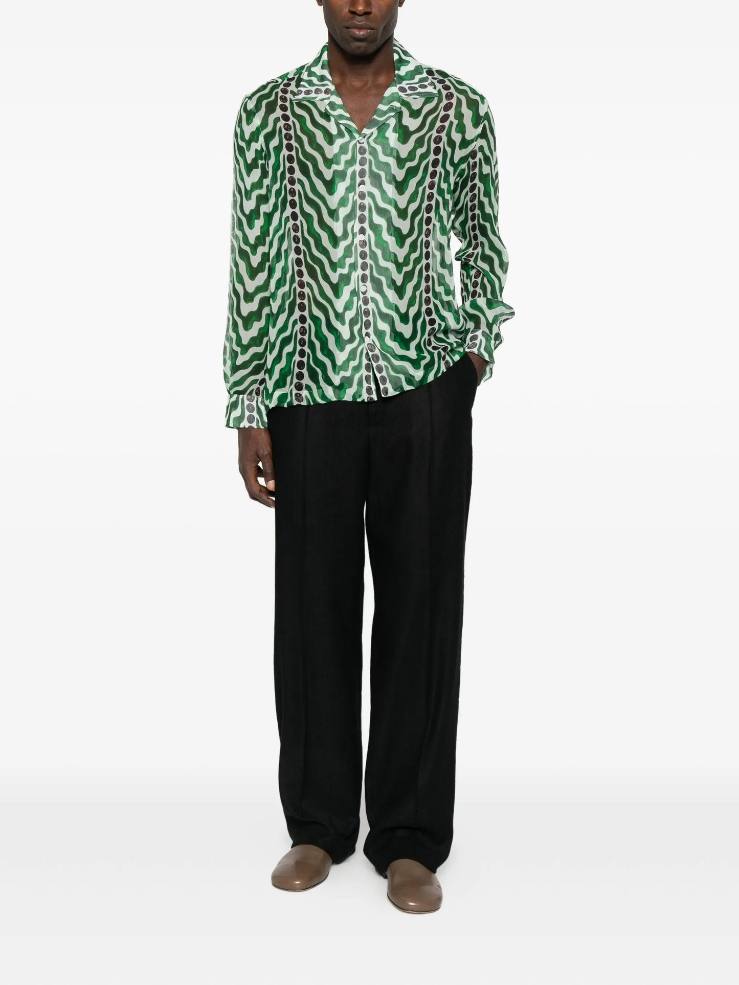 wave-pattern shirt
