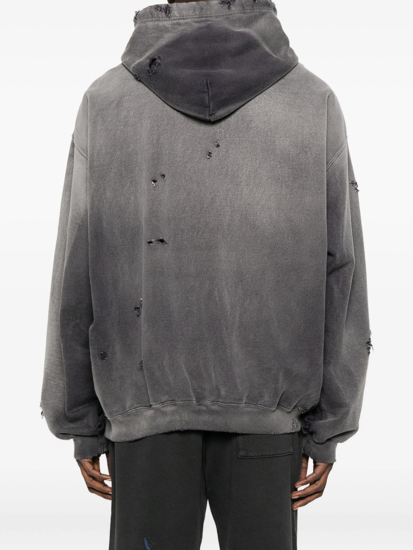 distressed cotton hoodie