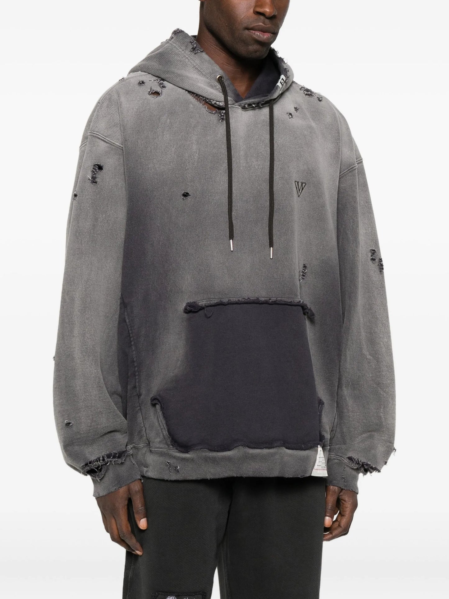 distressed cotton hoodie