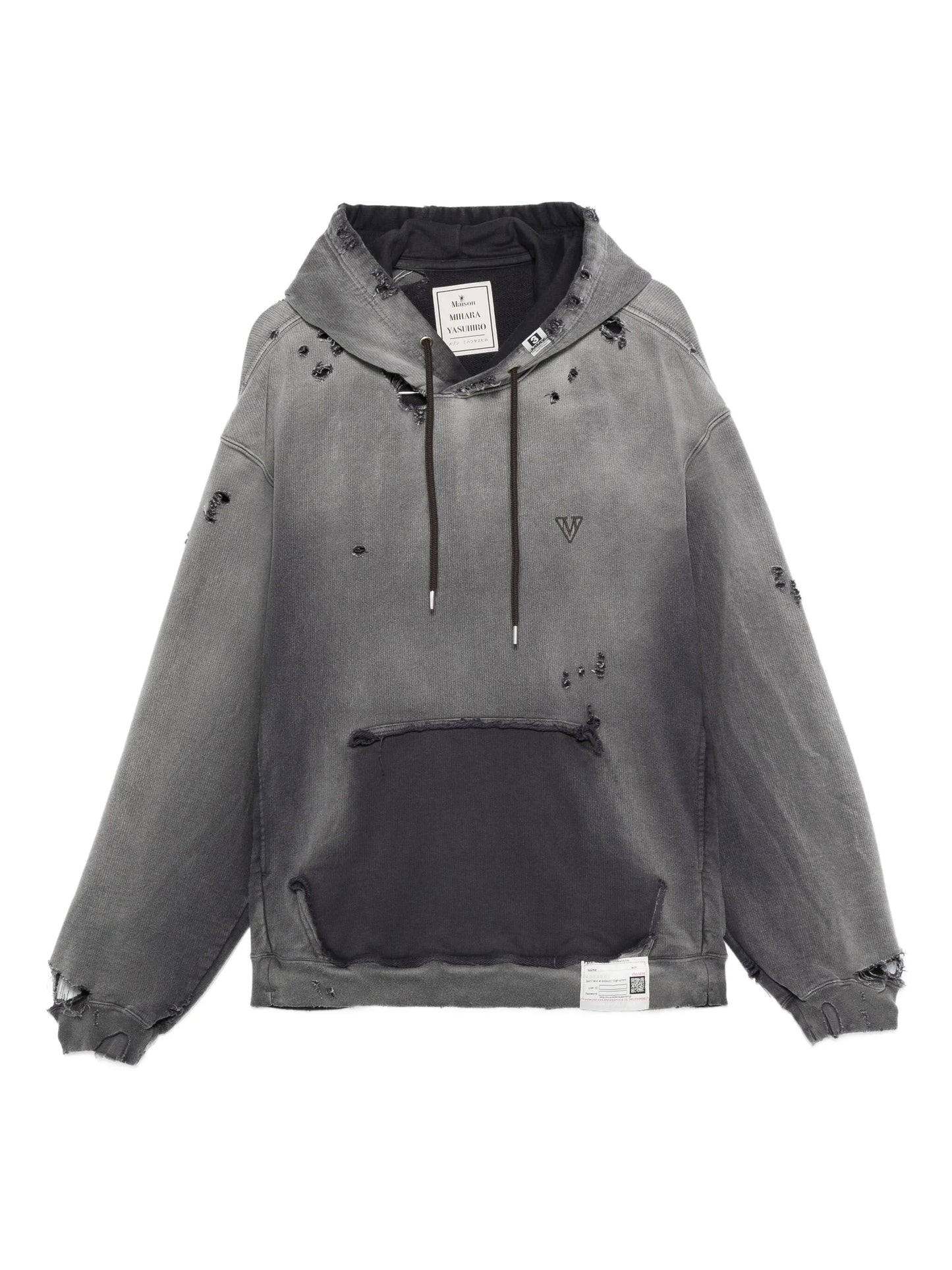 distressed cotton hoodie