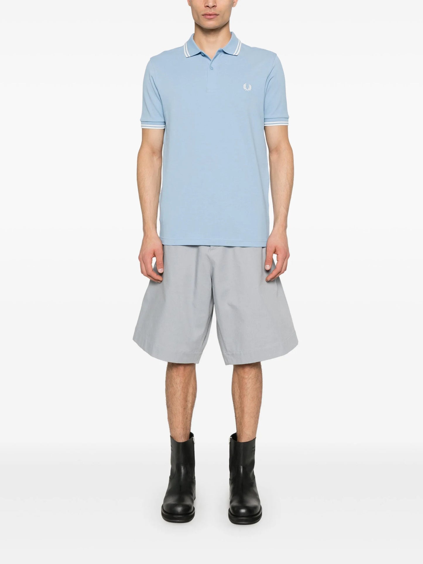 x Fred Perry striped-trim polo shirt
