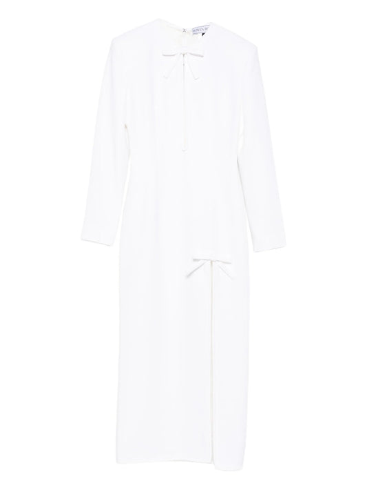 bow-detail side-slit maxi dress
