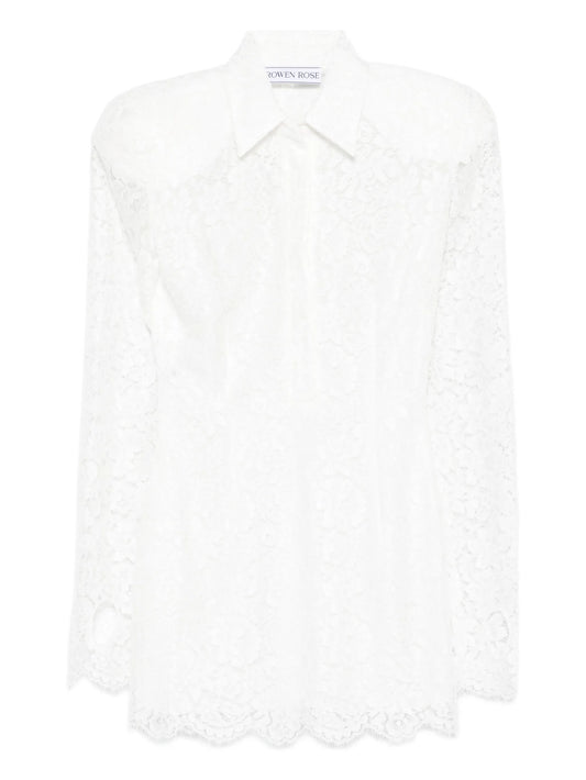 long-sleeve lace mini dress