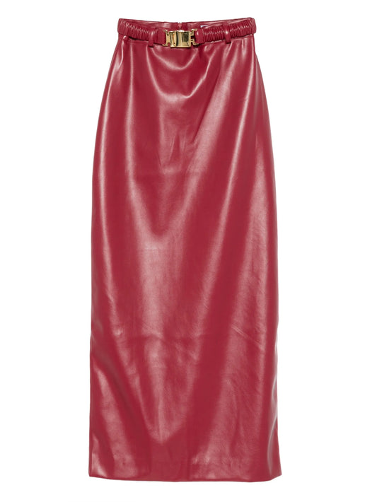belted midi skirt