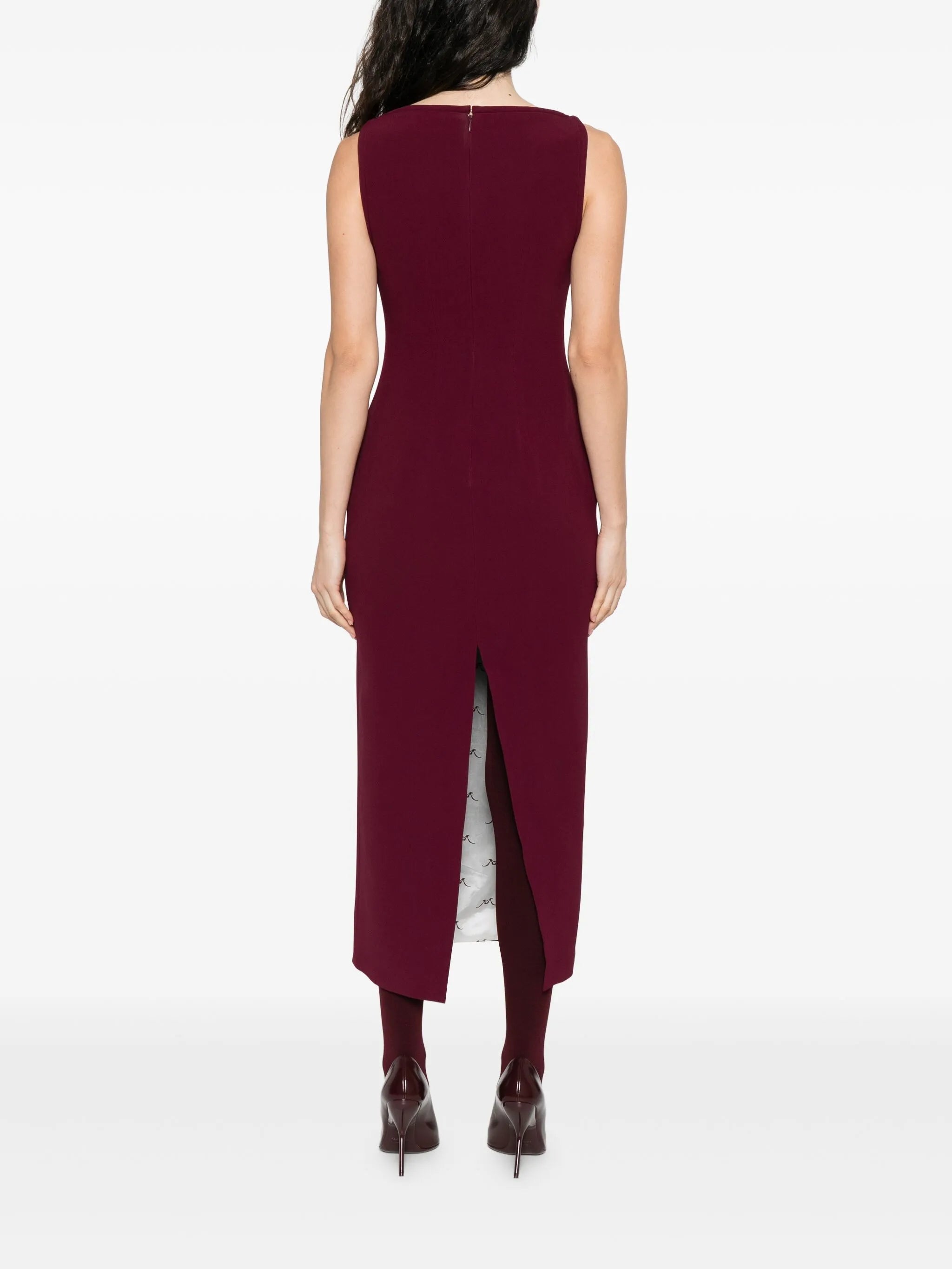 keyhole-neckline sleeveless mini dress