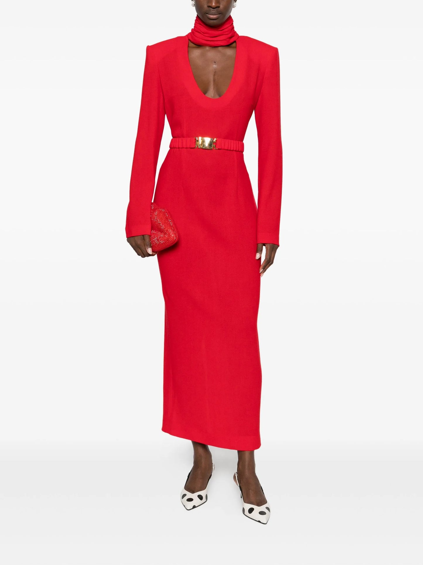 belted maxi dress