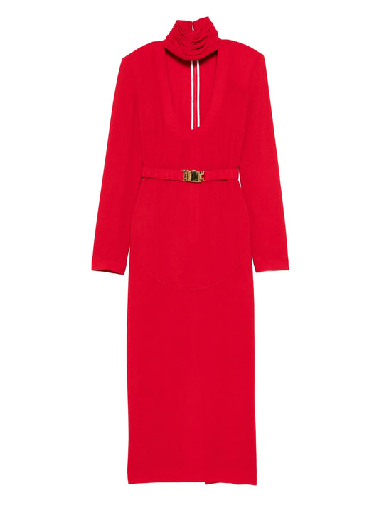 belted maxi dress