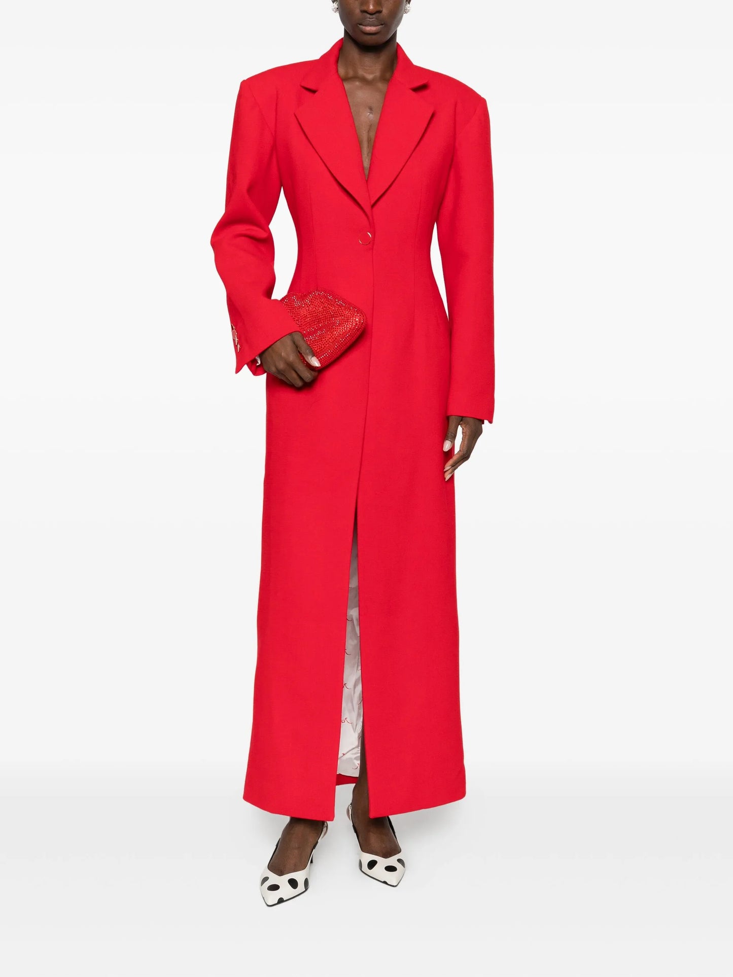 tuxedo maxi dress