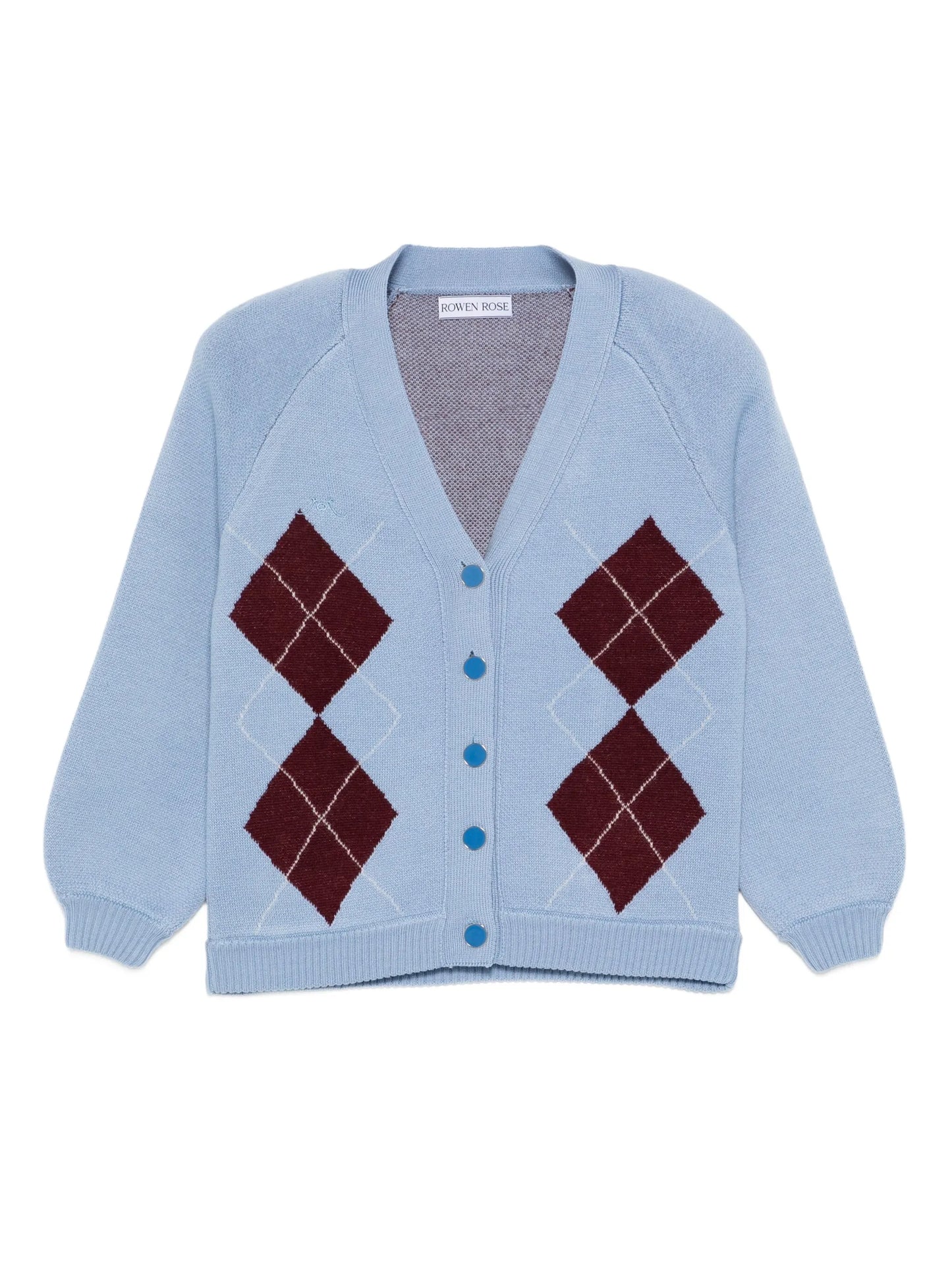 argyle-pattern cardigan