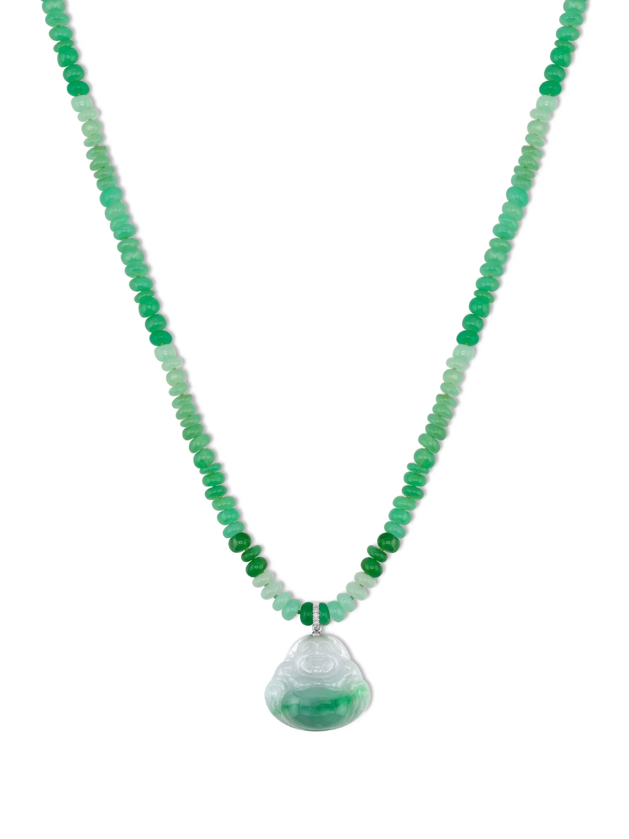 14K white gold diamond multi-stone necklace