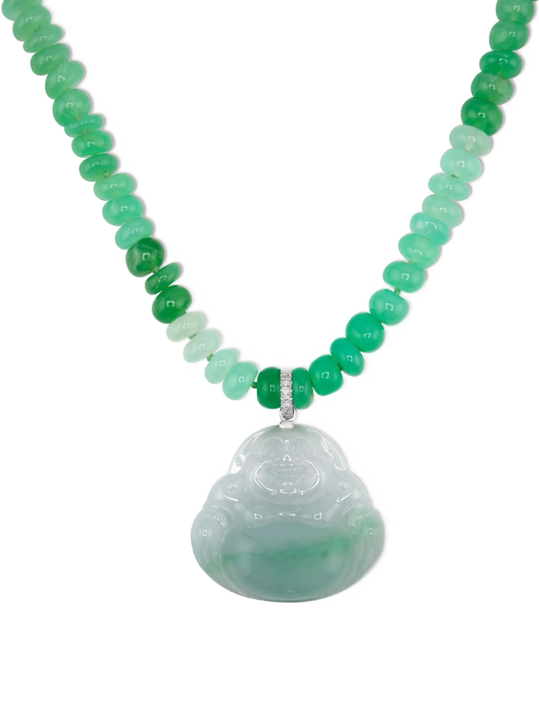 14K white gold diamond multi-stone necklace