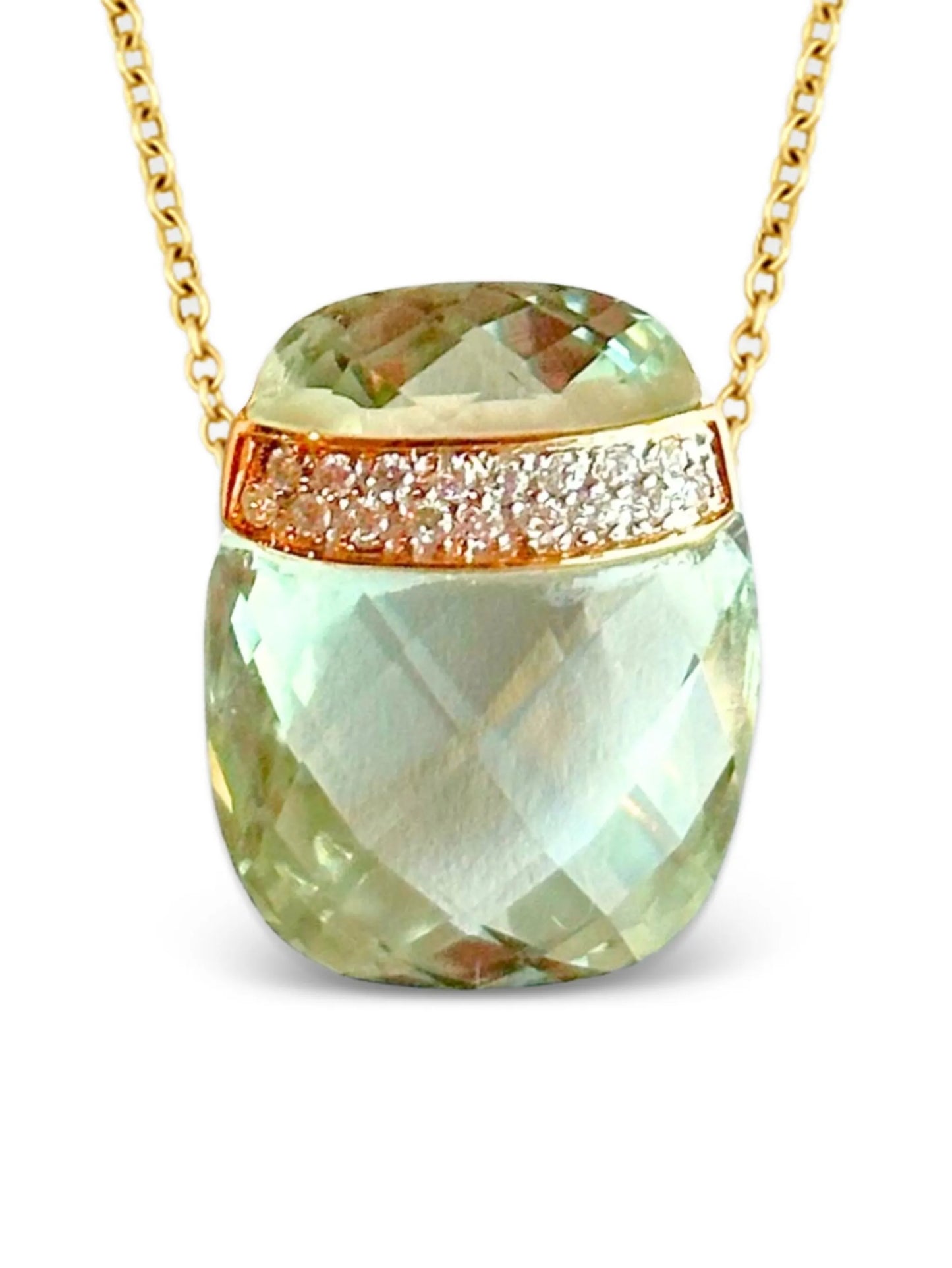14K yellow gold amethyst and diamond bar necklace