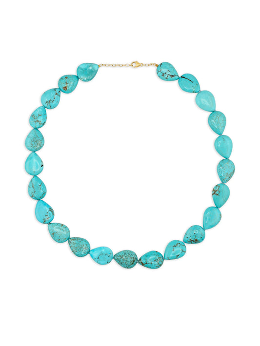 14K yellow gold and turquoise bracelet