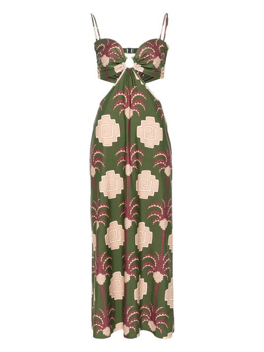 Jungle Geometry midi dress