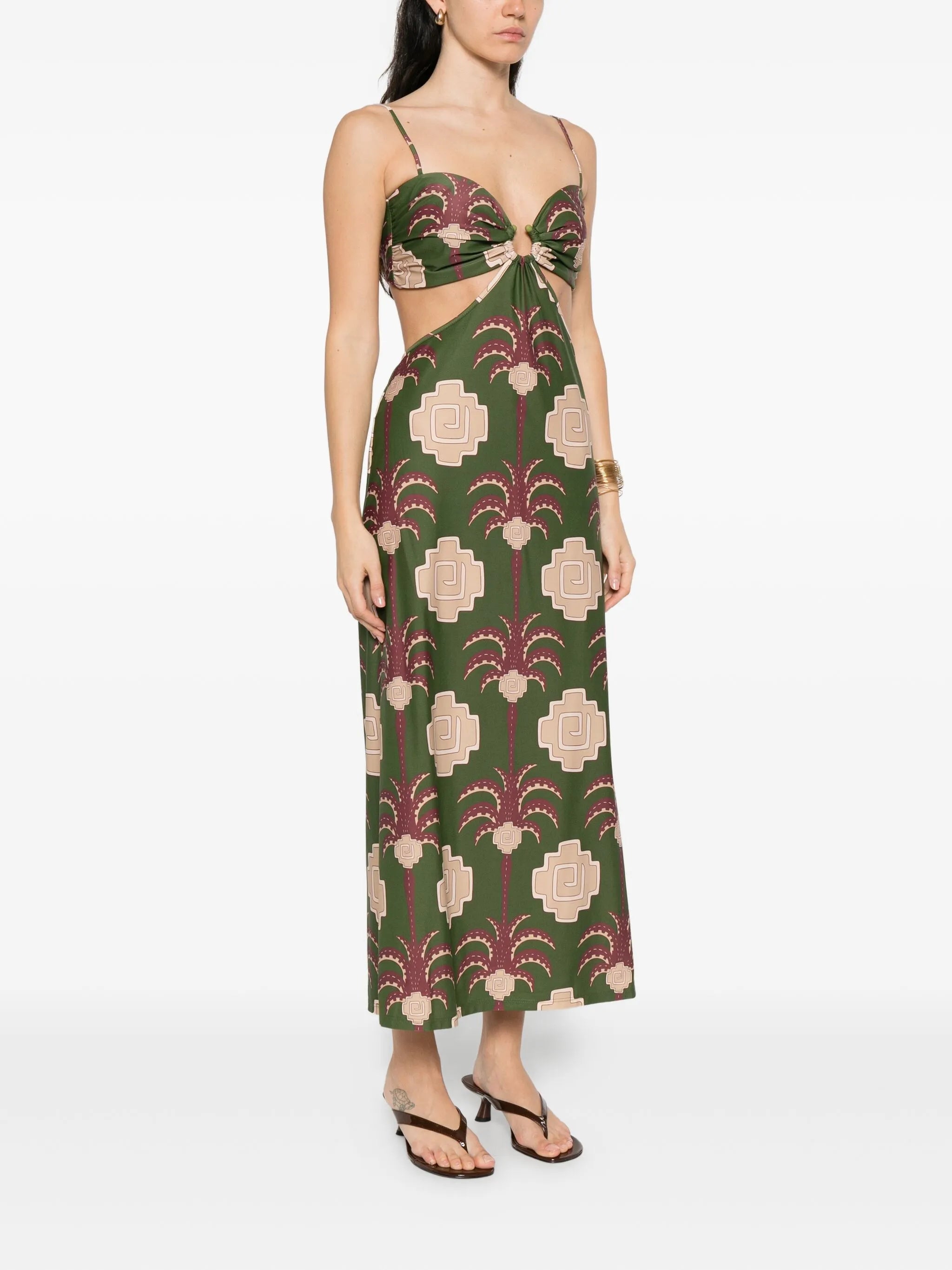 Jungle Geometry midi dress