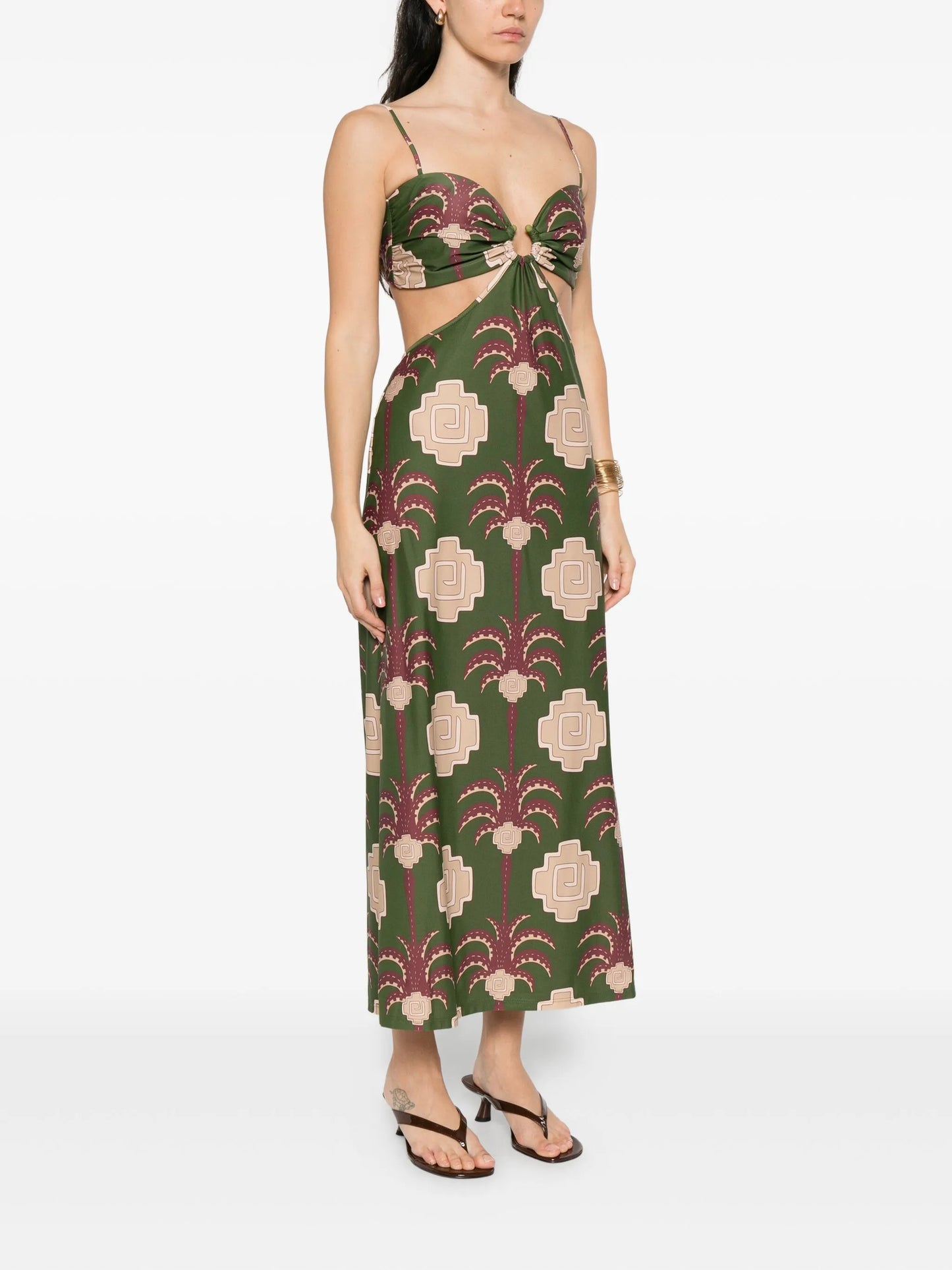 Jungle Geometry midi dress