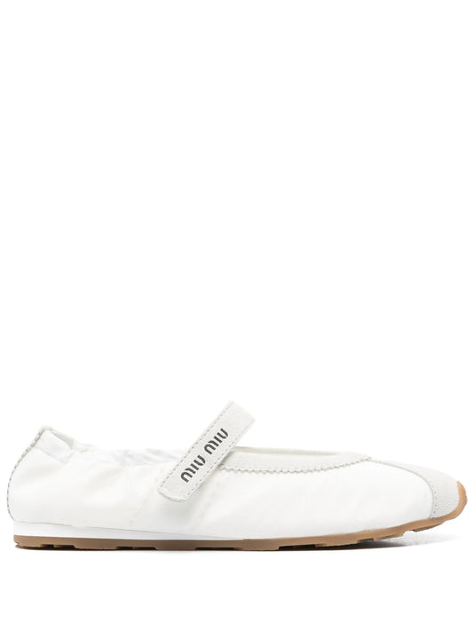 suede-panels ballet flats