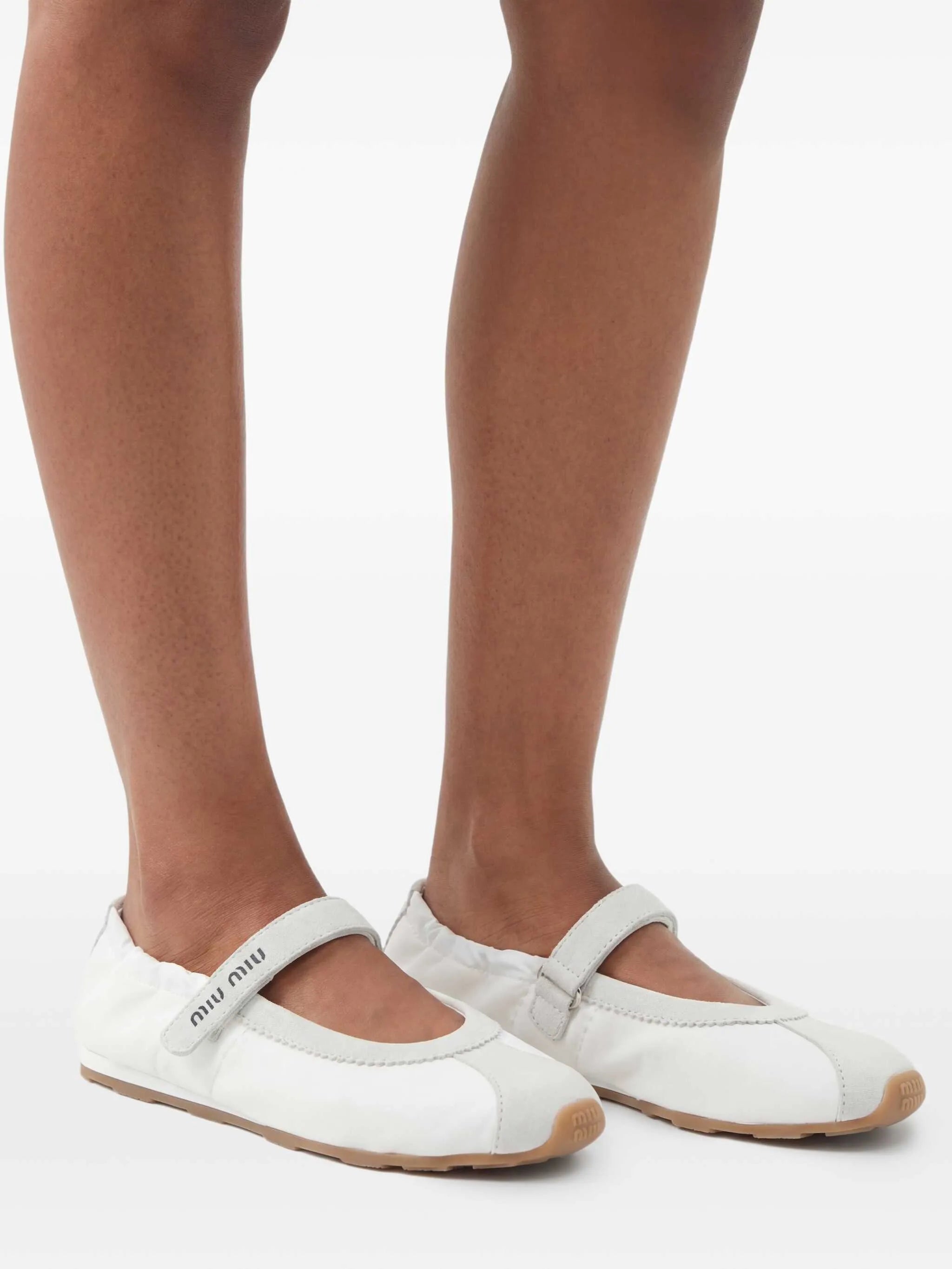 suede-panels ballet flats