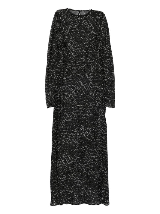 Lisander polka-dot long-sleeve dress