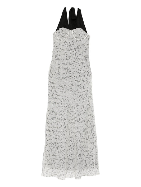 Lisander polka-dot halterneck dress