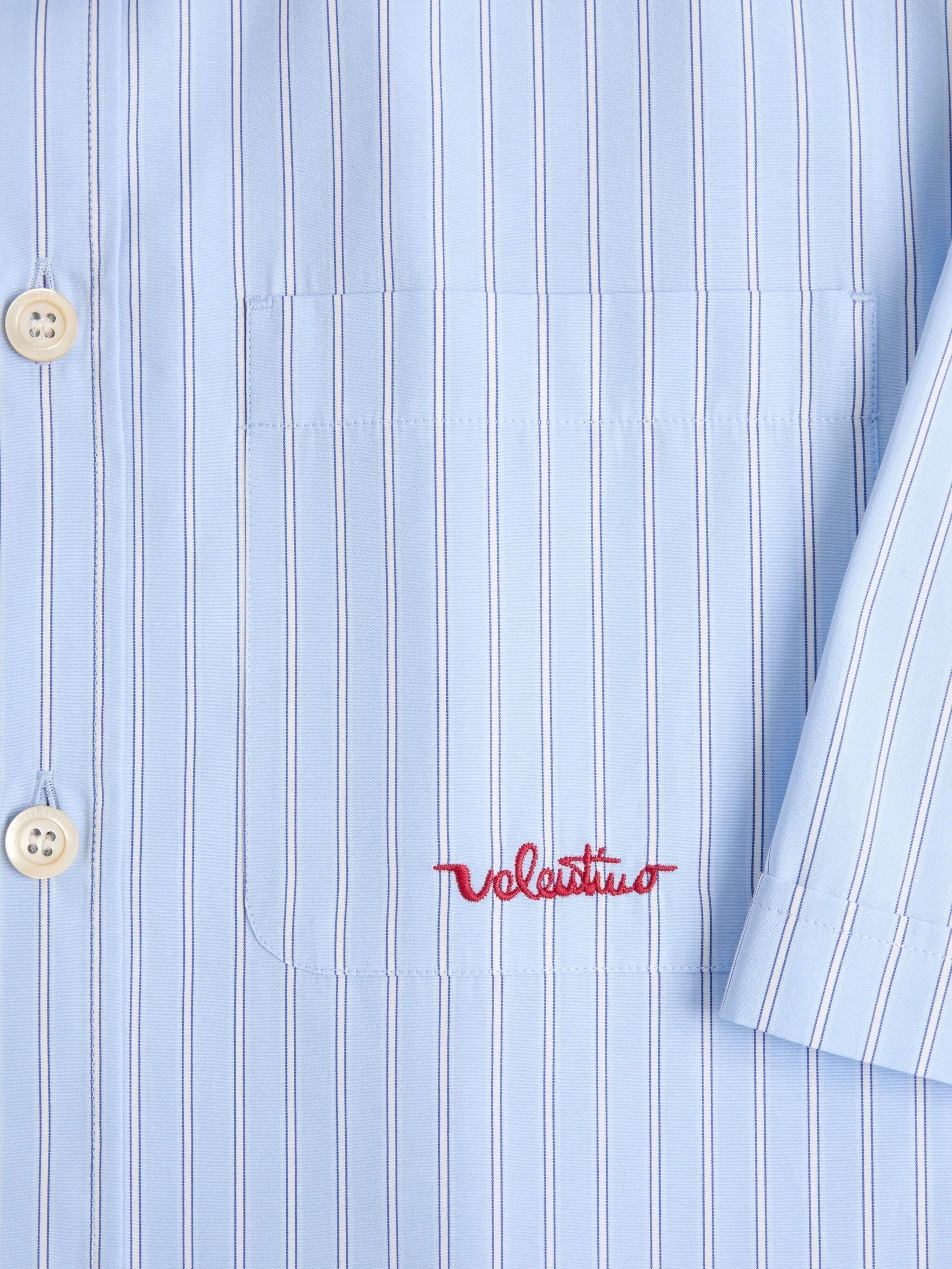 striped-pattern embroidered-logo shirt