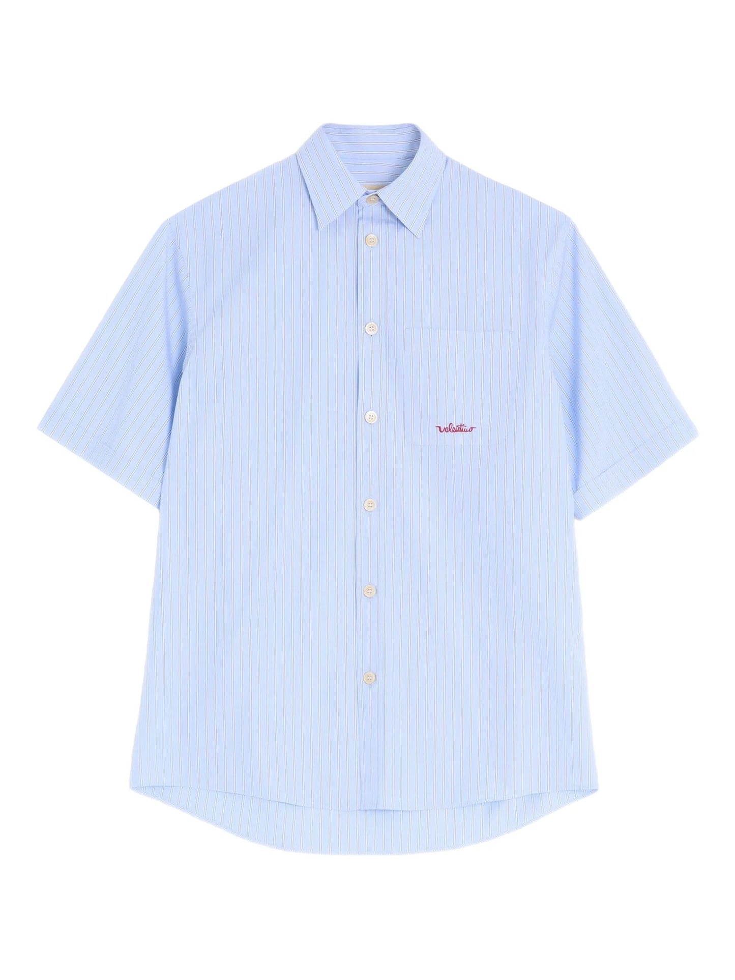 striped-pattern embroidered-logo shirt