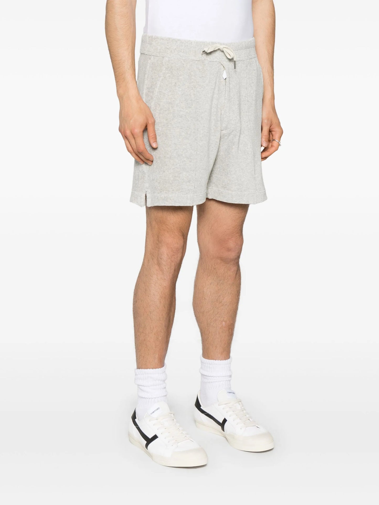 piped-trim track shorts