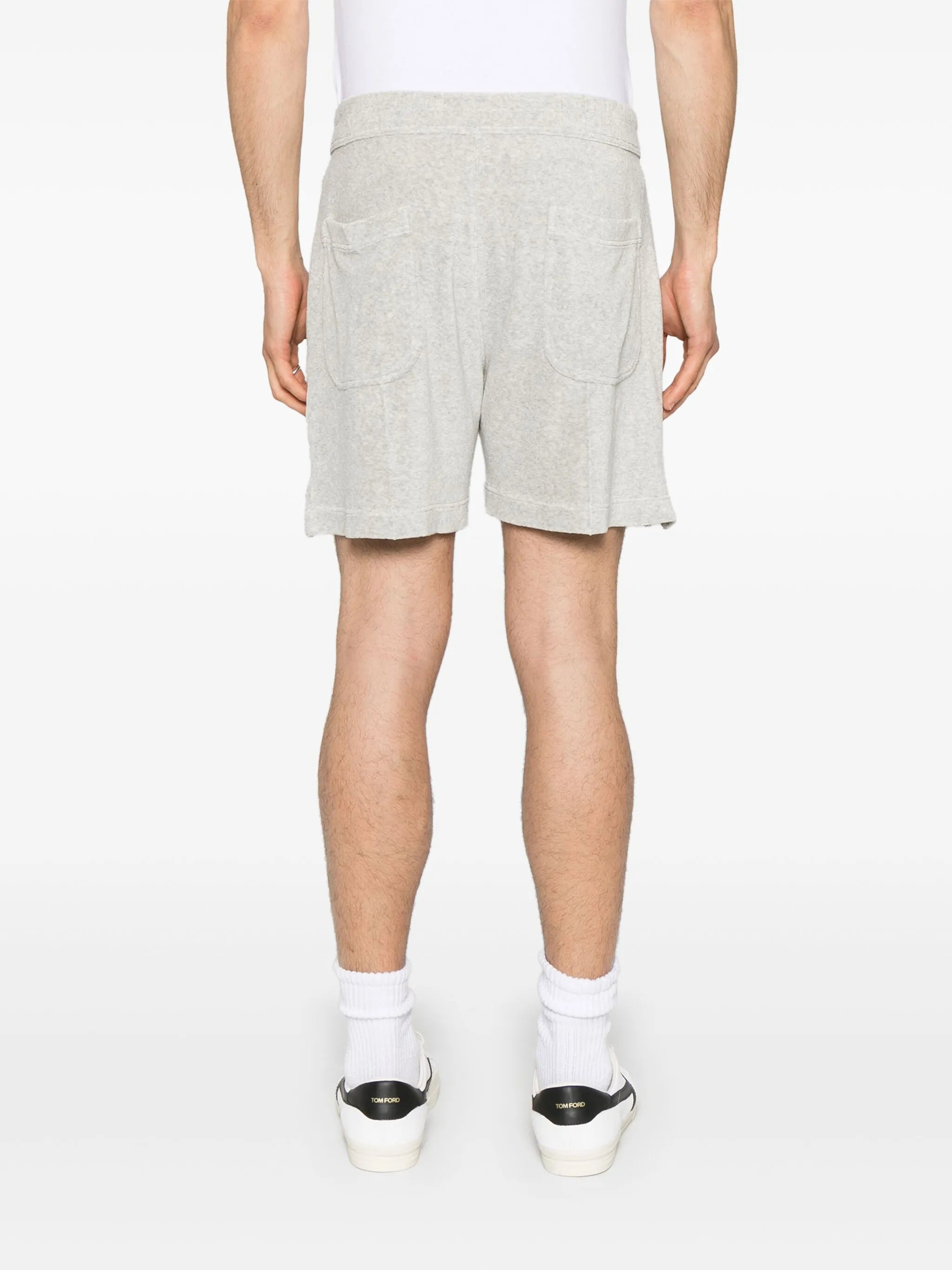 piped-trim track shorts