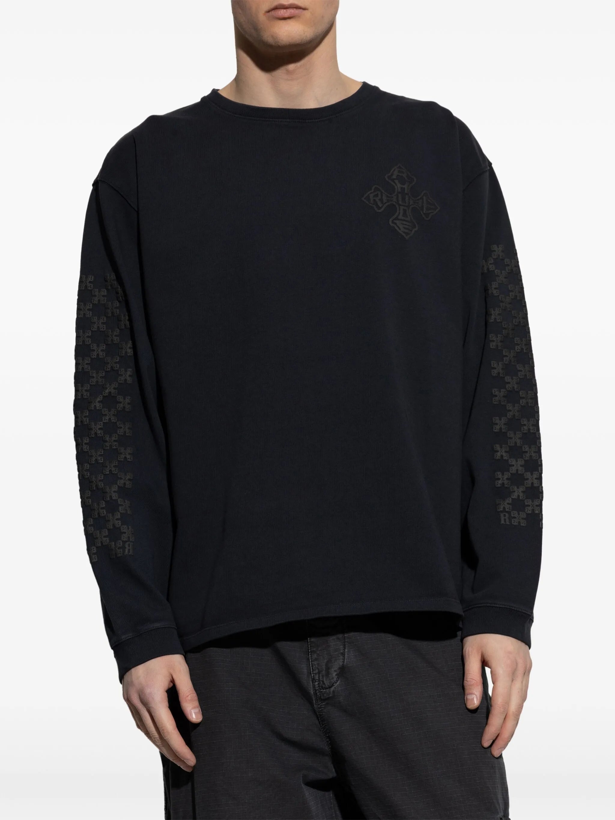 raised-logo cotton sweatshirt