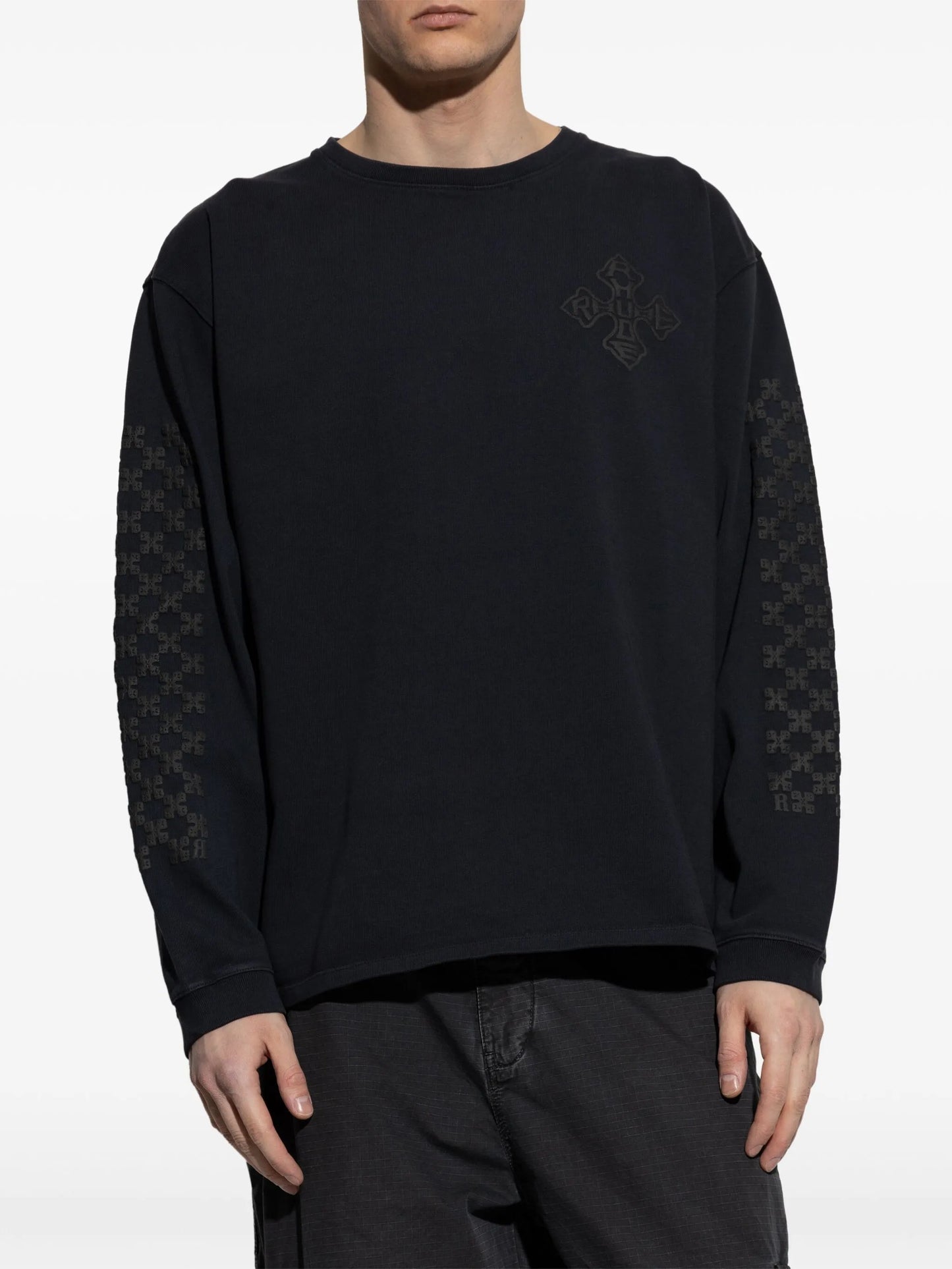 raised-logo cotton sweatshirt