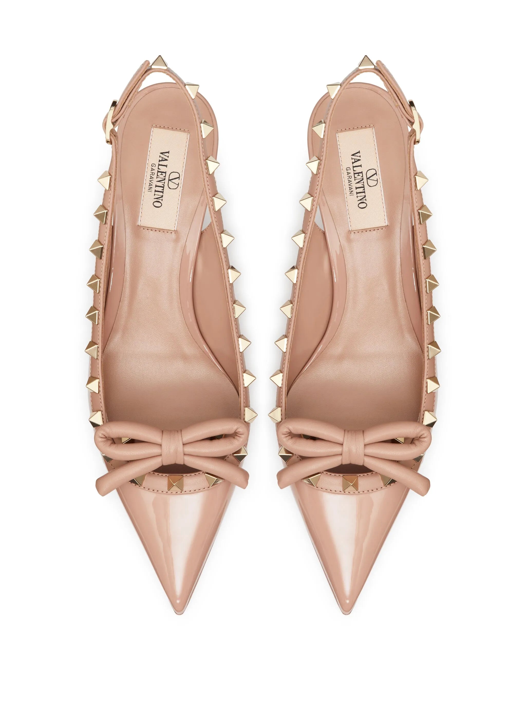 60mm Rockstud Bow slingback pumps