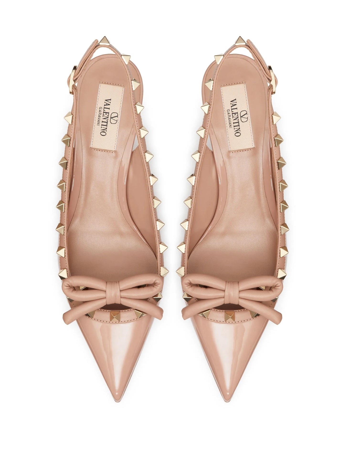 60mm Rockstud Bow slingback pumps