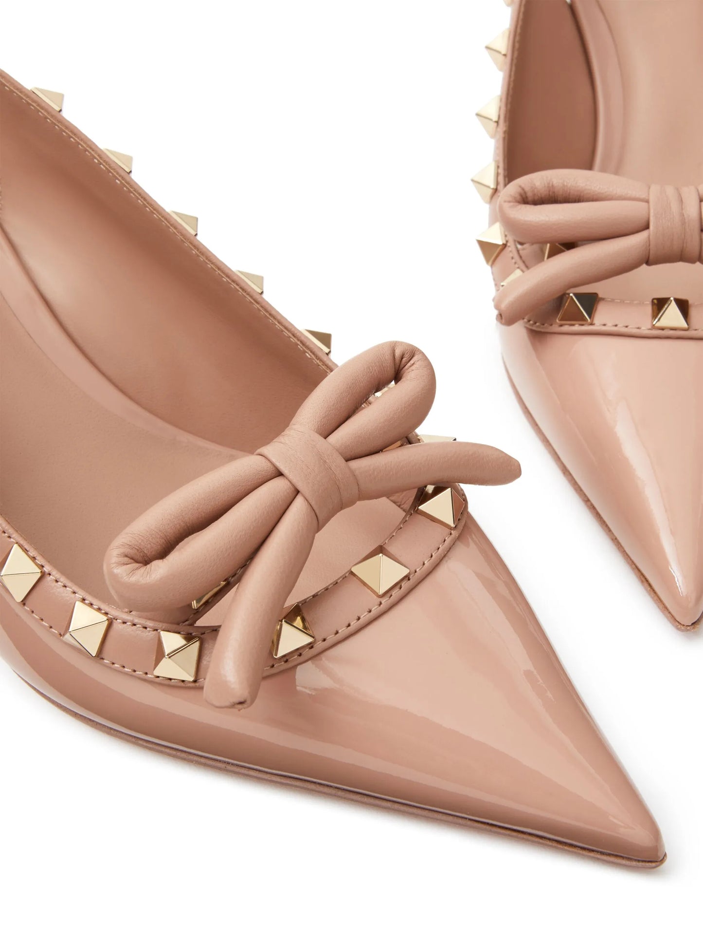 60mm Rockstud Bow slingback pumps