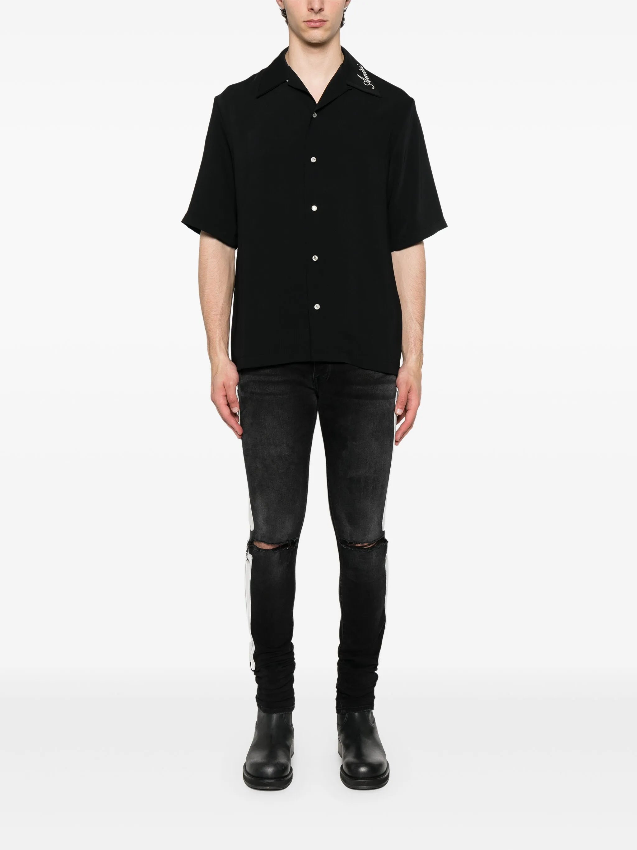 logo-embroidered shirt