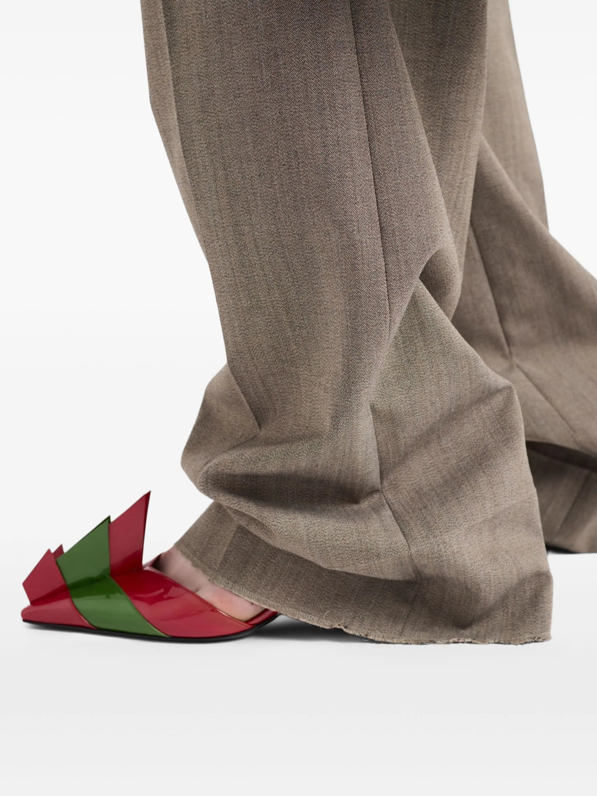 printed belt trousers