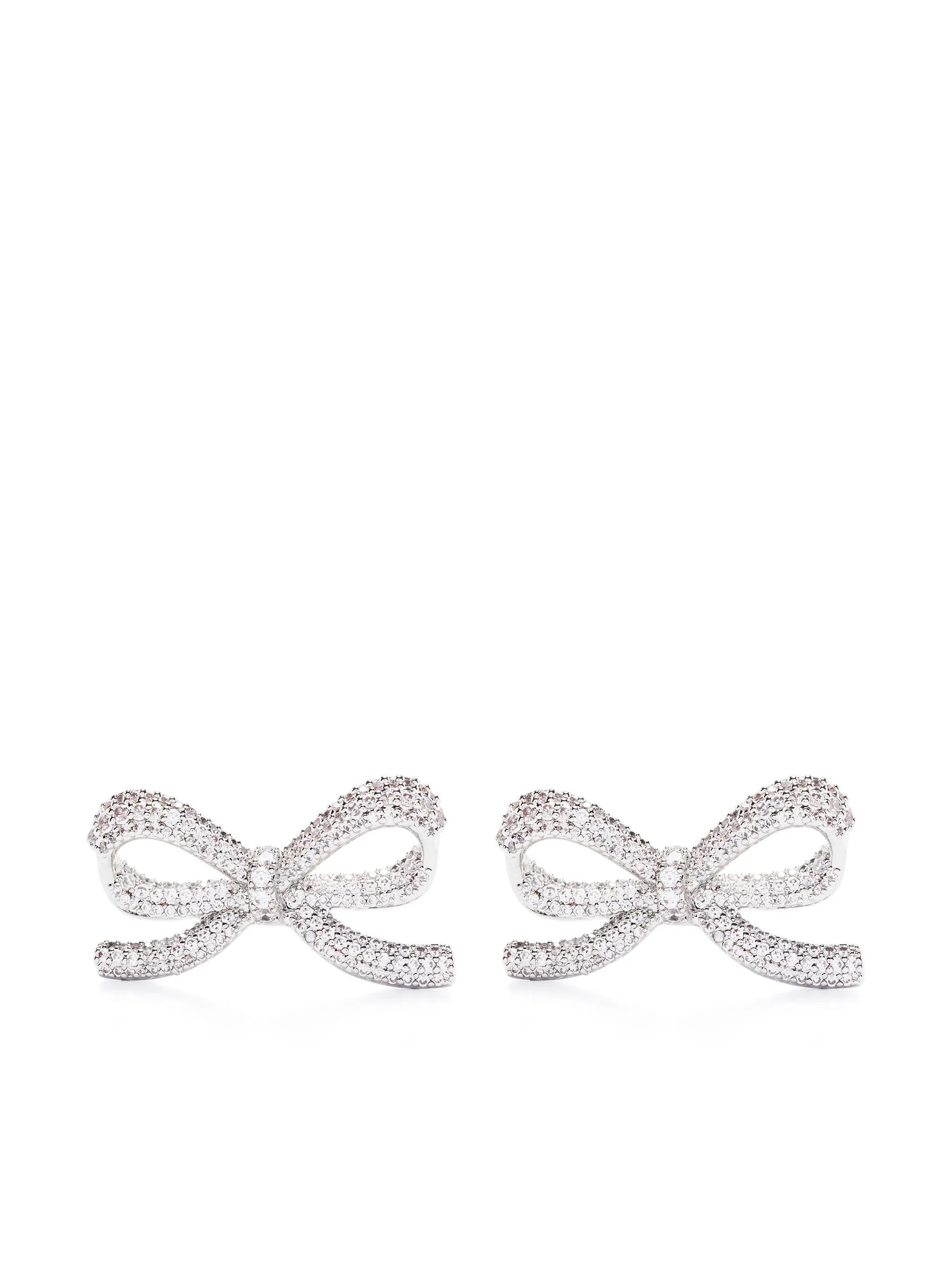 crystal bow earrings