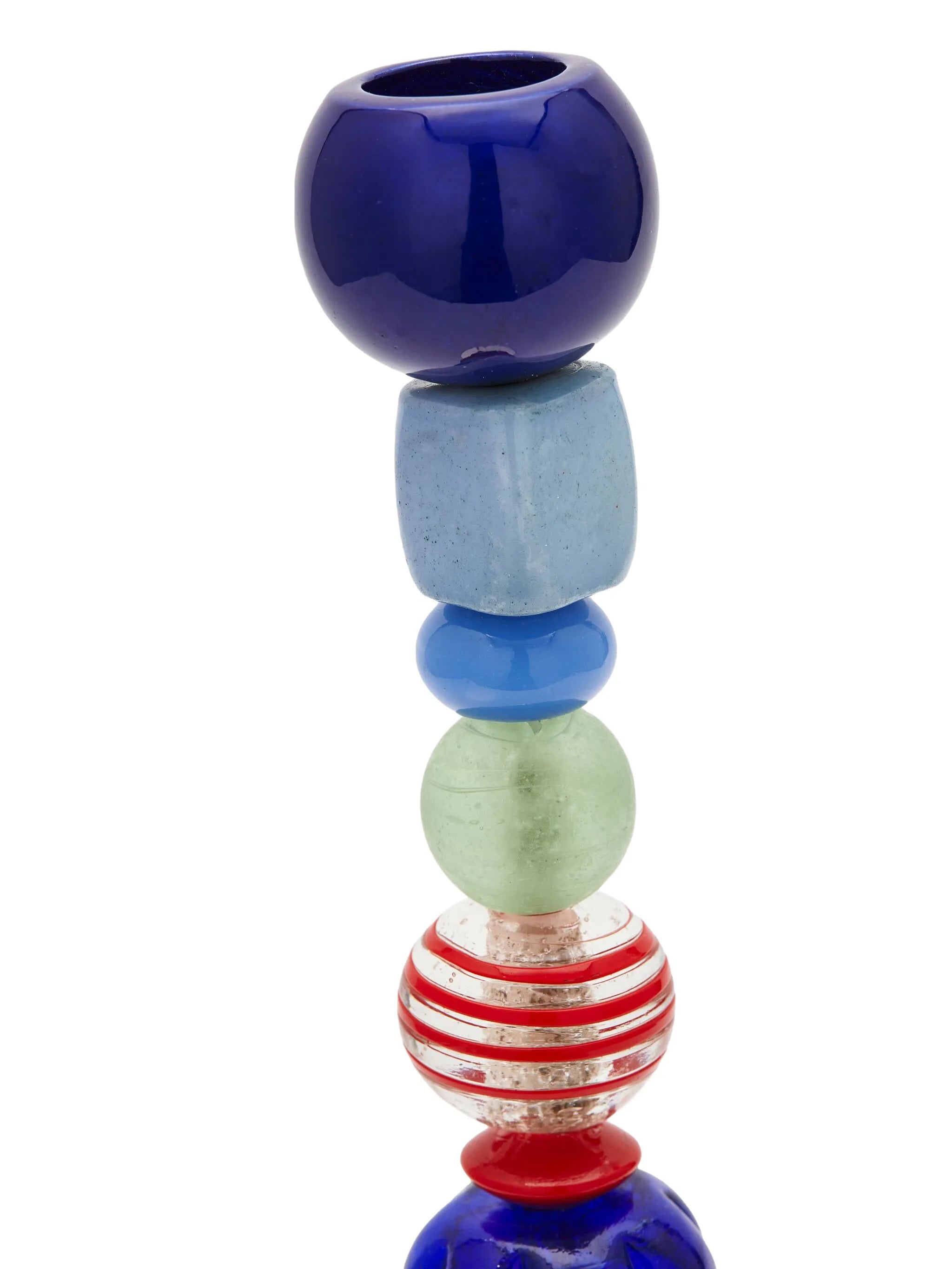 beaded glass candlestick