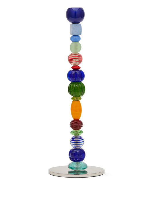 beaded glass candlestick
