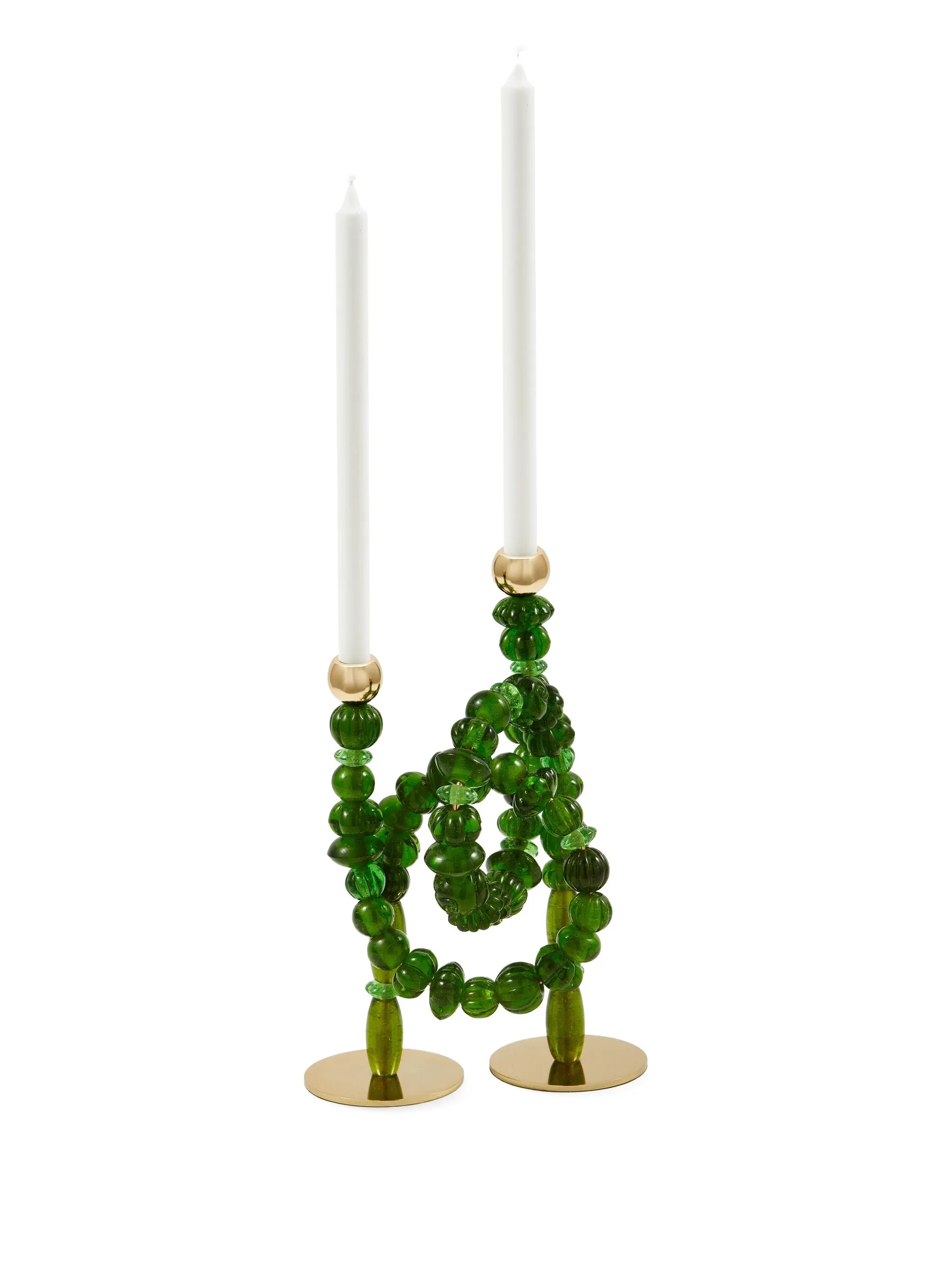 beaded candlestick holders