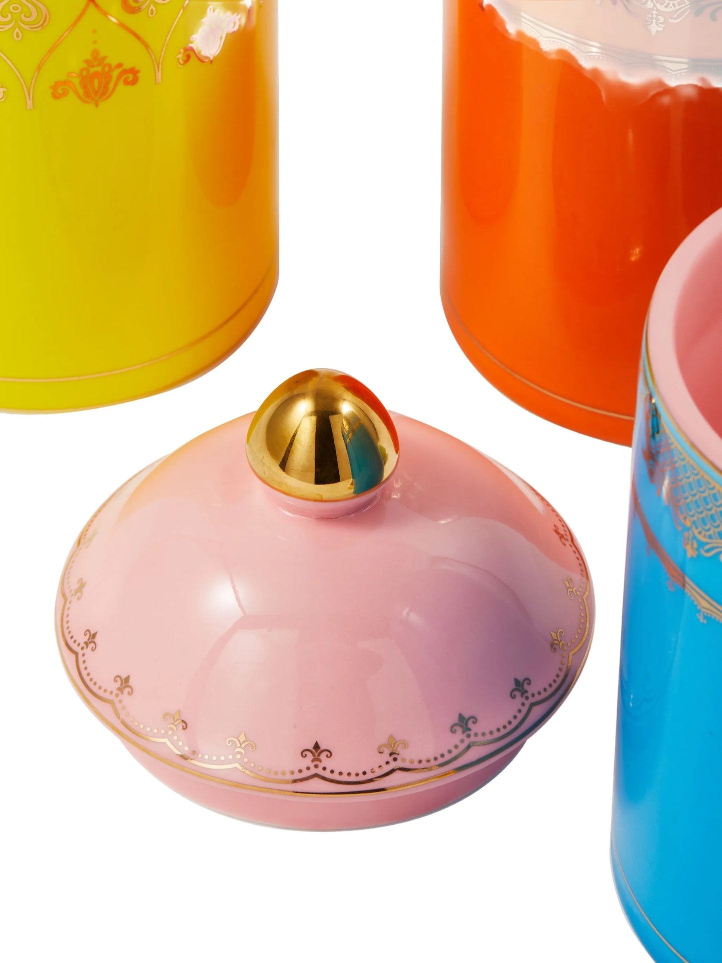 embellished ceramic storage jar