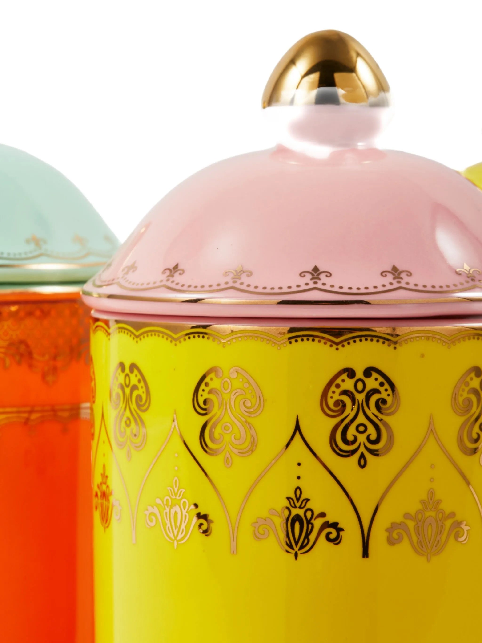 embellished ceramic storage jar