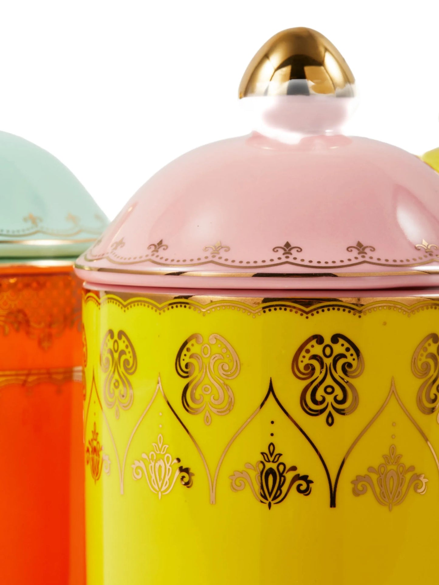 embellished ceramic storage jar