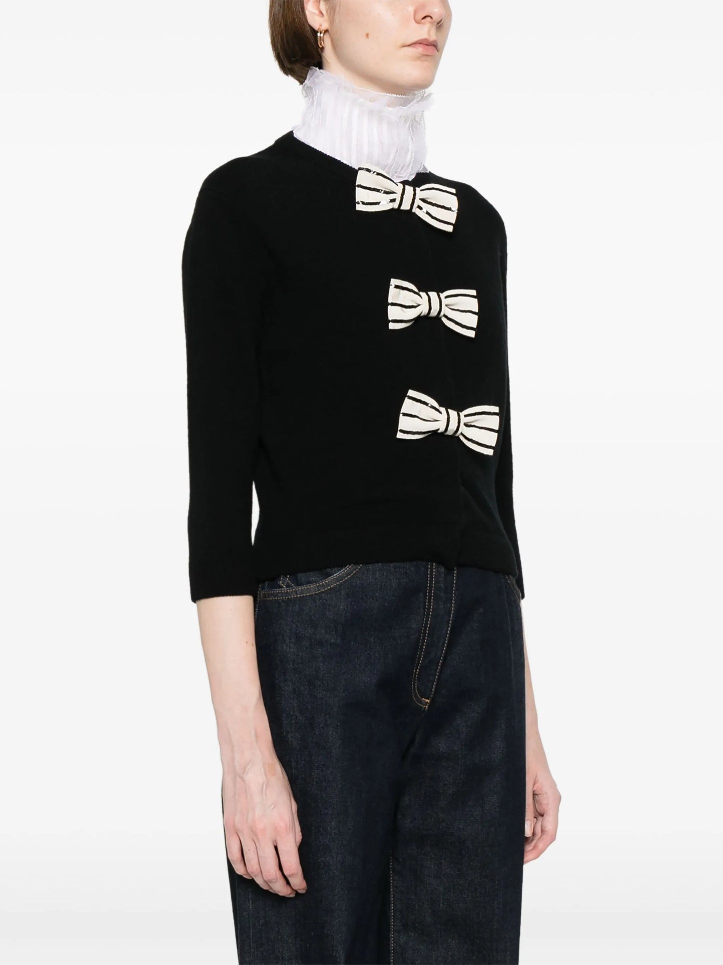 embellished-bow cardigan