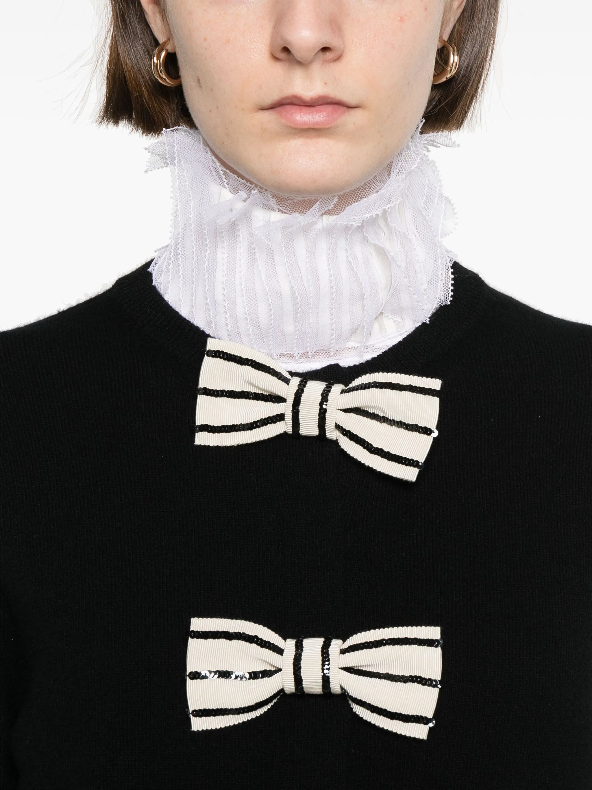 embellished-bow cardigan