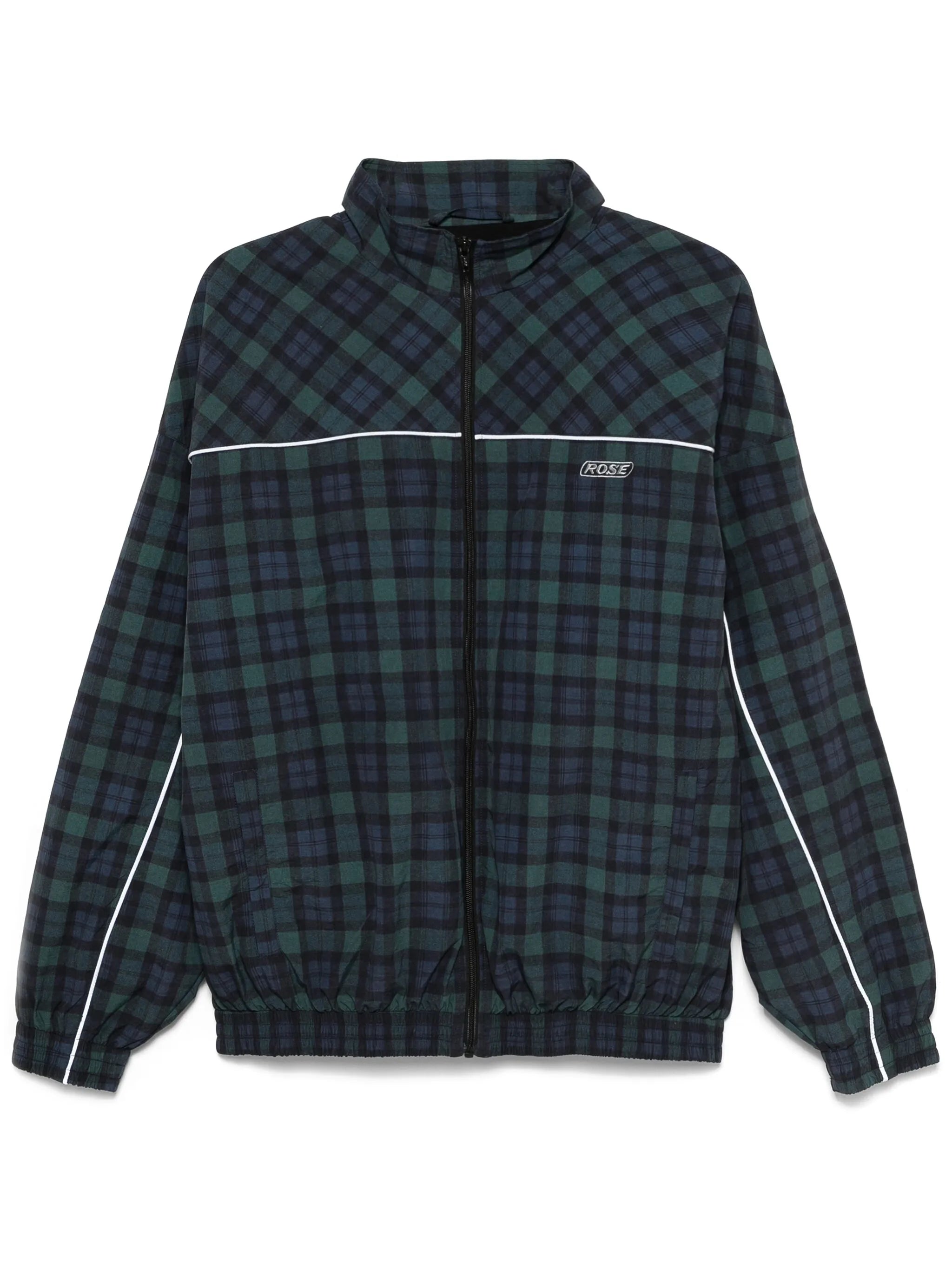 tartan-check track jacket
