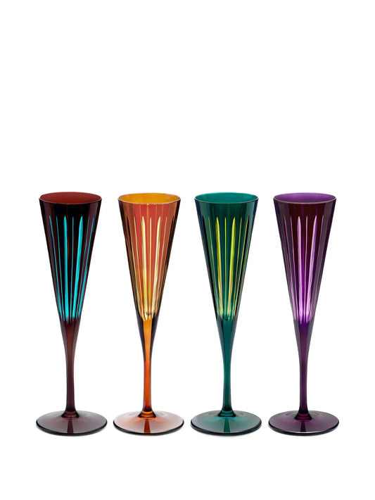 Prism champagne flutes set (set of four)