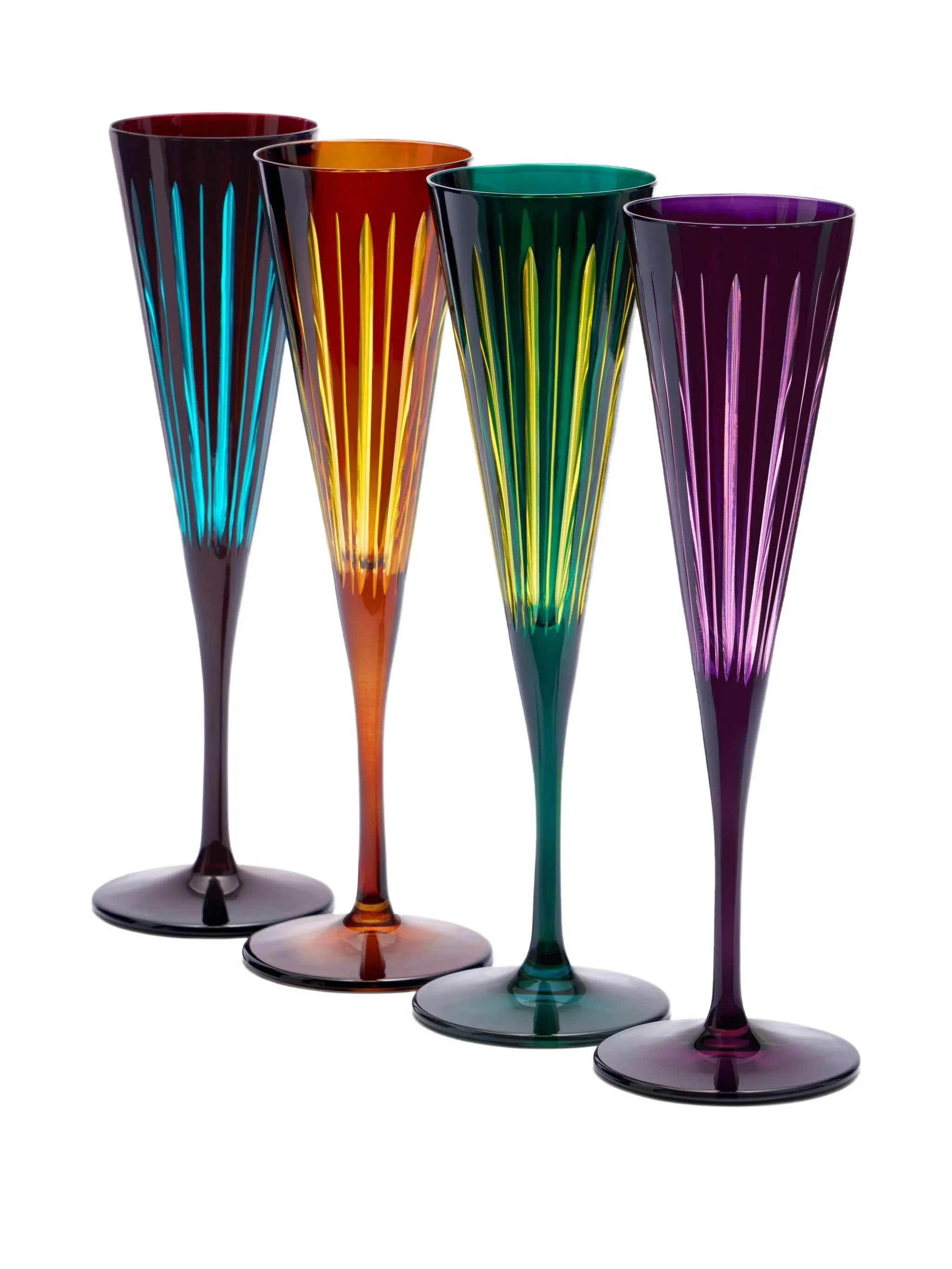Prism champagne flutes set (set of four)