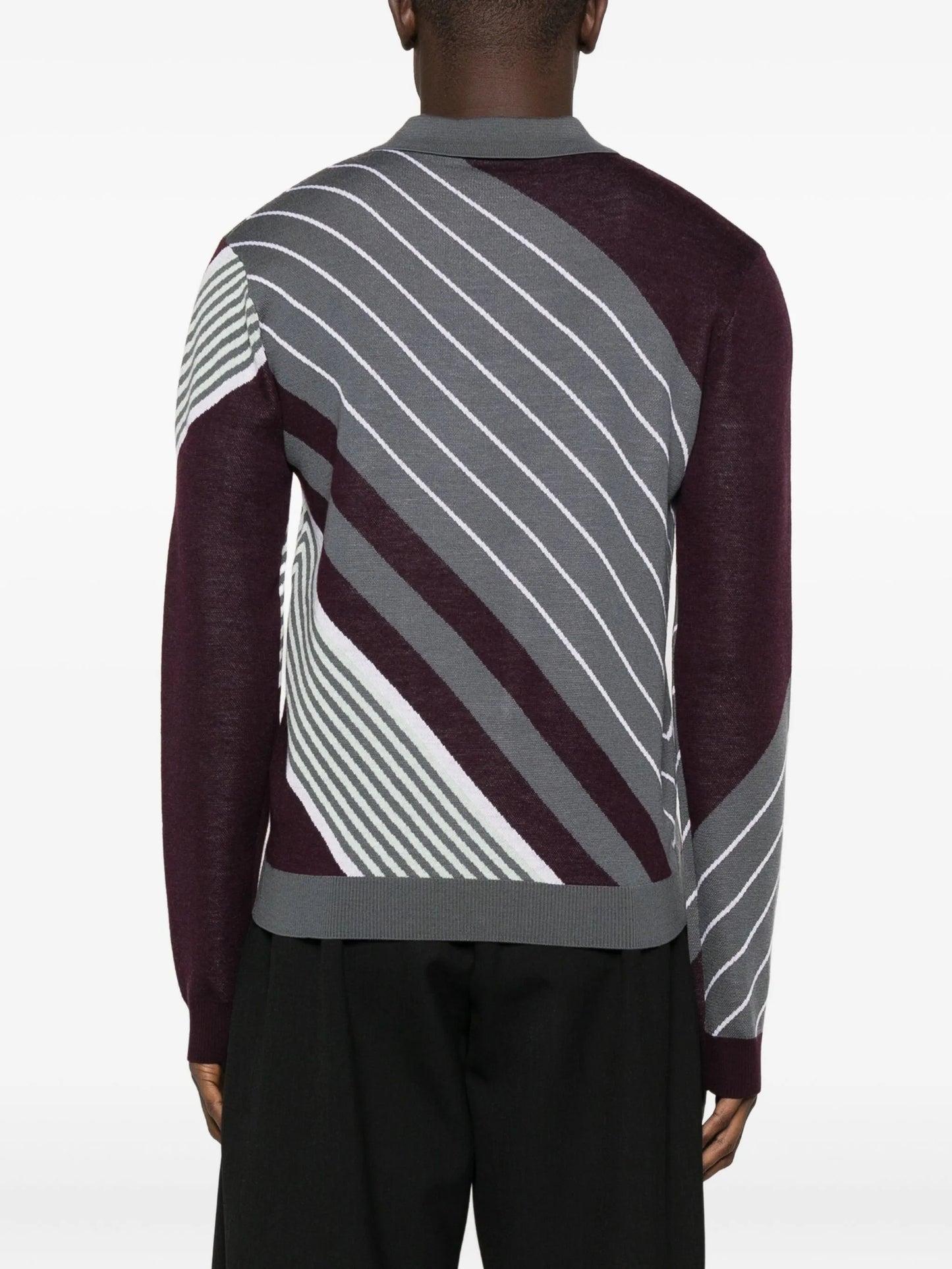 diagonal-stripe polo shirt
