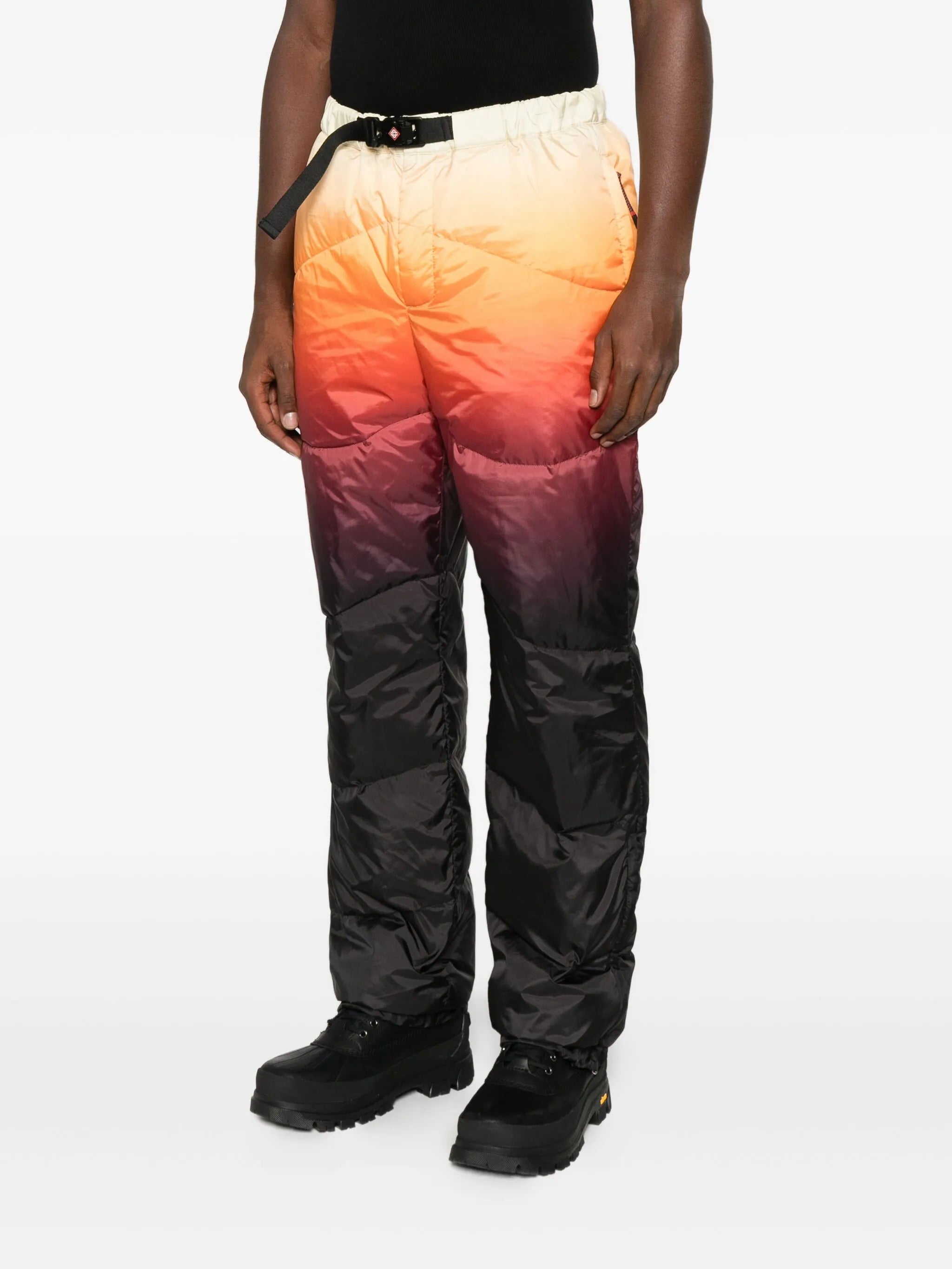 ombré-print padded trousers